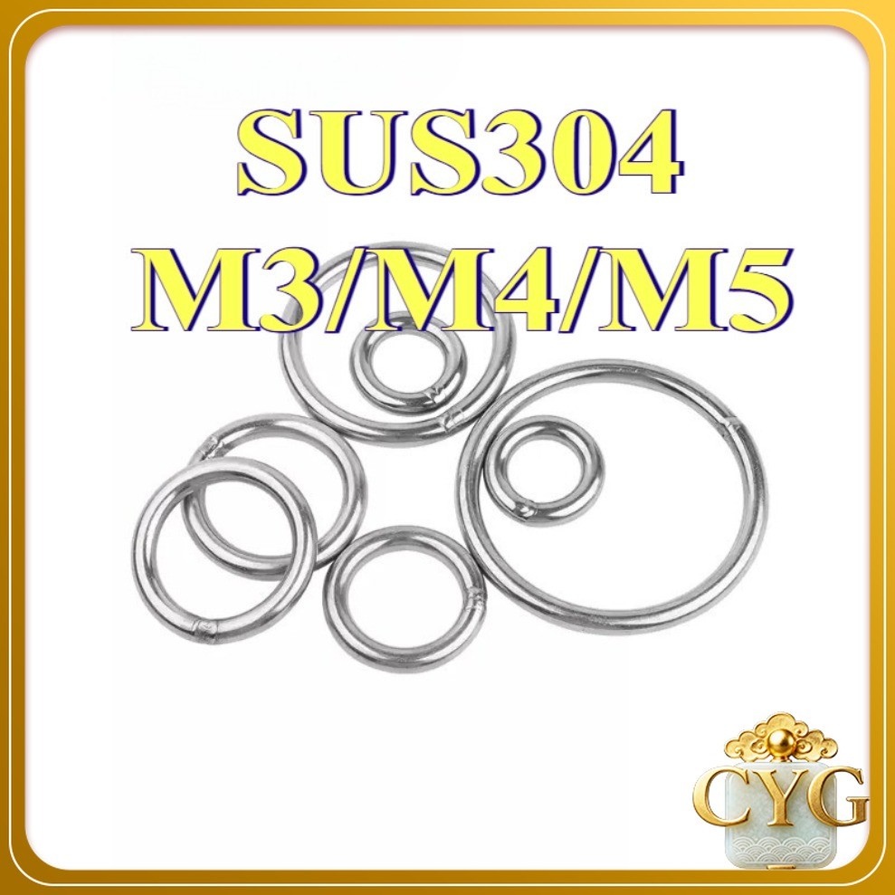 Vòng chữ O hàn rắn bằng thép không gỉ 304, vòng thép nâng, vòng kết nối võng yoga, vòng kéo tay thú 