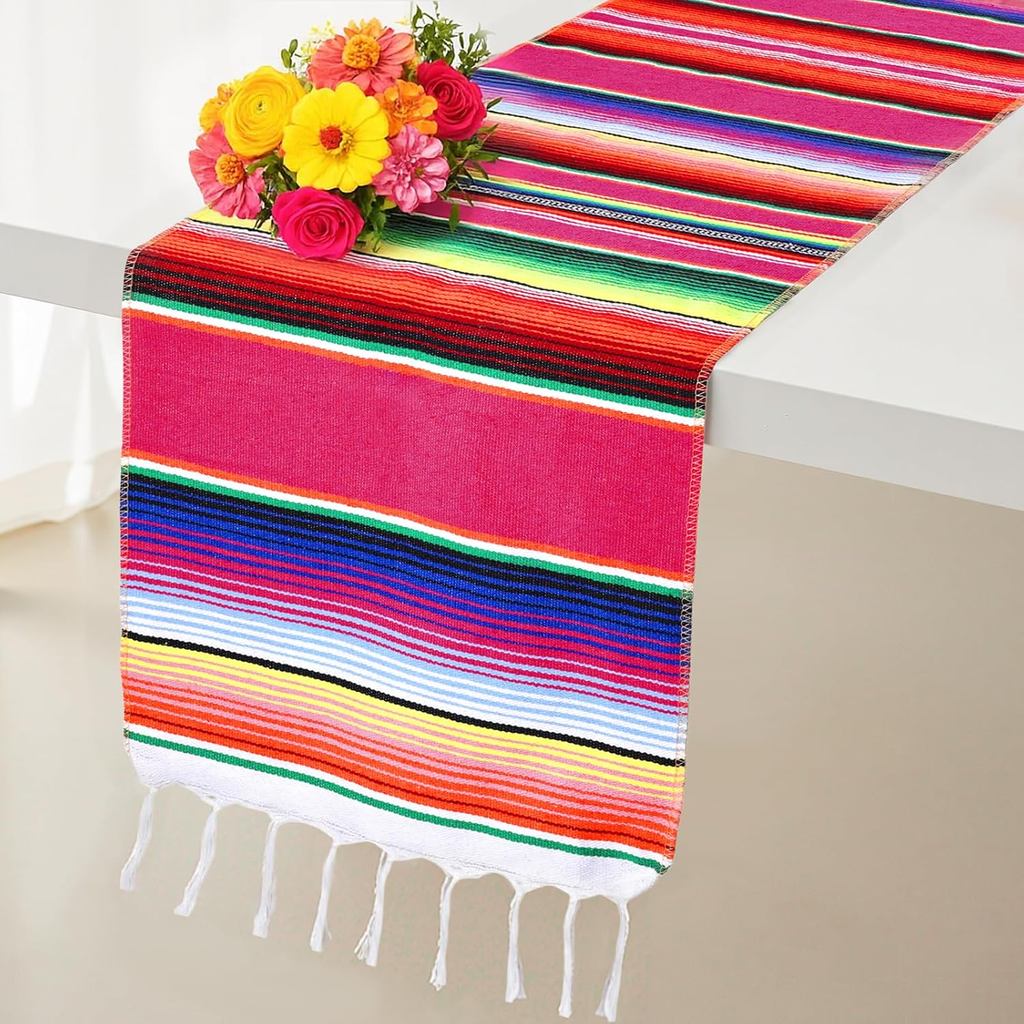 DomeStar 2 Người Chạy Bàn Mexico, 14 x 84 Inch Fiesta Serape Table Runner Caminos De Mesa Mexicanos 