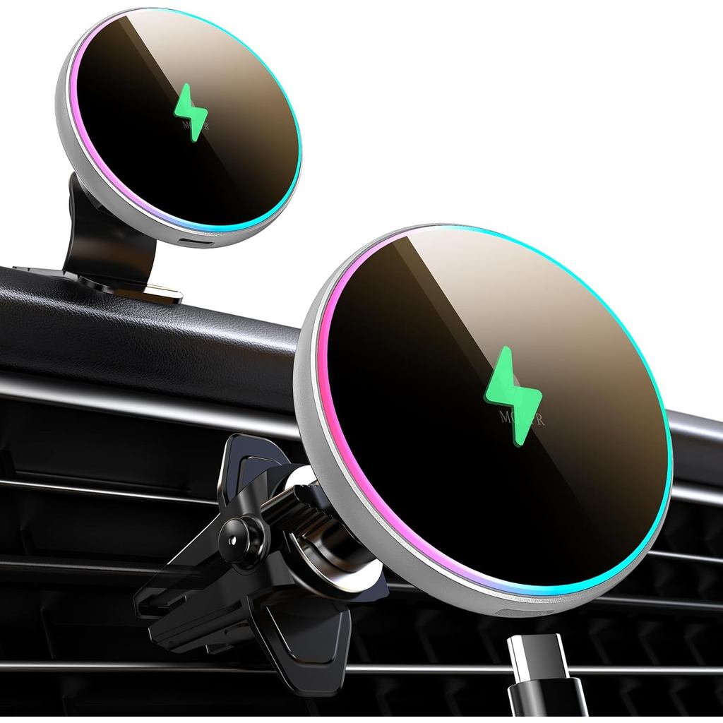 MOKPR cho Magsafe Car Mount Charger-15W Bộ sạc ô tô không dây-Giá đỡ điện thoại ô tô từ tính cho Das