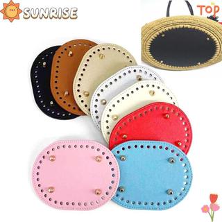 Phụ kiện túi SUNRISE, 14,5cm * 11cm Với đáy túi hình bầu dục 36 lỗ, Chất liệu DIY Da PU Đế thủ công cho túi dệt kim