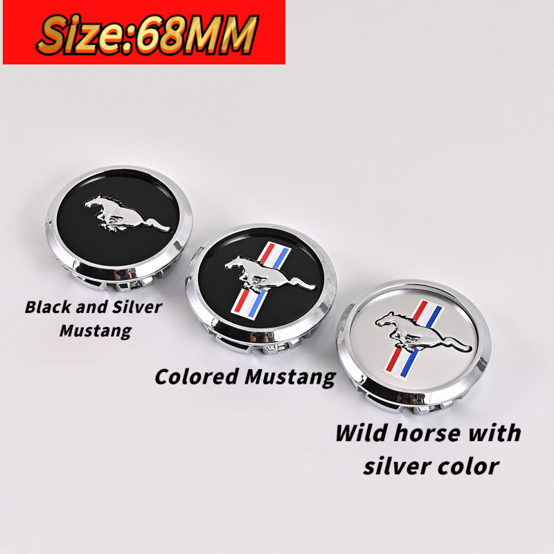 4 Cái / Mũ trung tâm bánh xe MUSTANG 68mm | Logo nắp trung tâm bánh xe Ford Mustang | Hubcap thay th