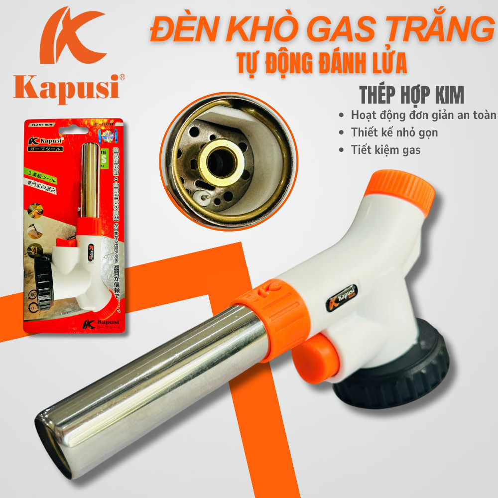 Đèn Khò Gas Kapusi K8011 Trắng | Đầu Khò Mini Tiện Dụng, An Toàn, Đa Năng