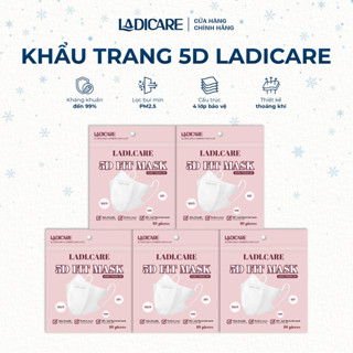   SET 50 Cái  Khẩu trang 5D LADICARE 4 lớp dày dặn -  chống nước bảo vệ da khỏi bụi mịn 