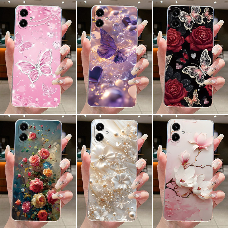 Dành Cho Samsung A07 2025 Ốp Điện Thoại Trong Suốt Hoa Bướm Sang Trọng Thạch Vỏ Cho Samsung Galaxy A