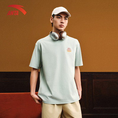 ANTA Áo Phông Ngắn Tay Thể Thao Nam 1525C8121 Áo thun đi chơi thoáng mát