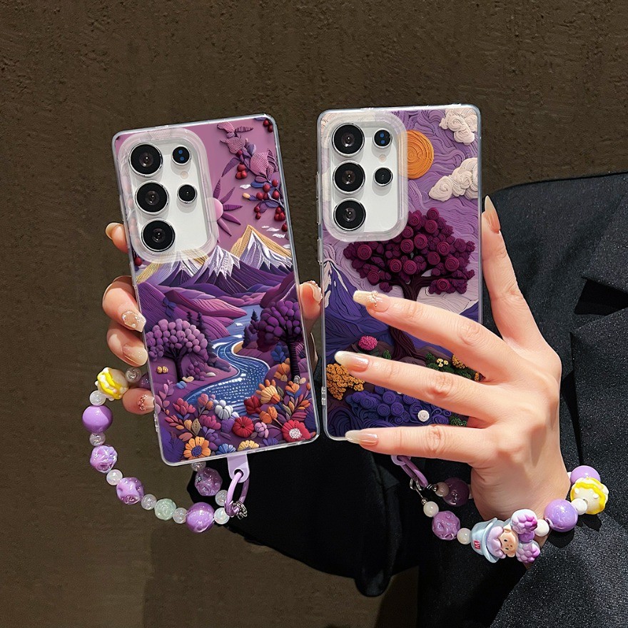 Ốp Điện Thoại Họa Tiết Núi Cây Tím Cho Remi A1 A2 12 9 9T 13 A5 A4 A3 Pro 13C 12C 10C 10A 9C 10 Prim