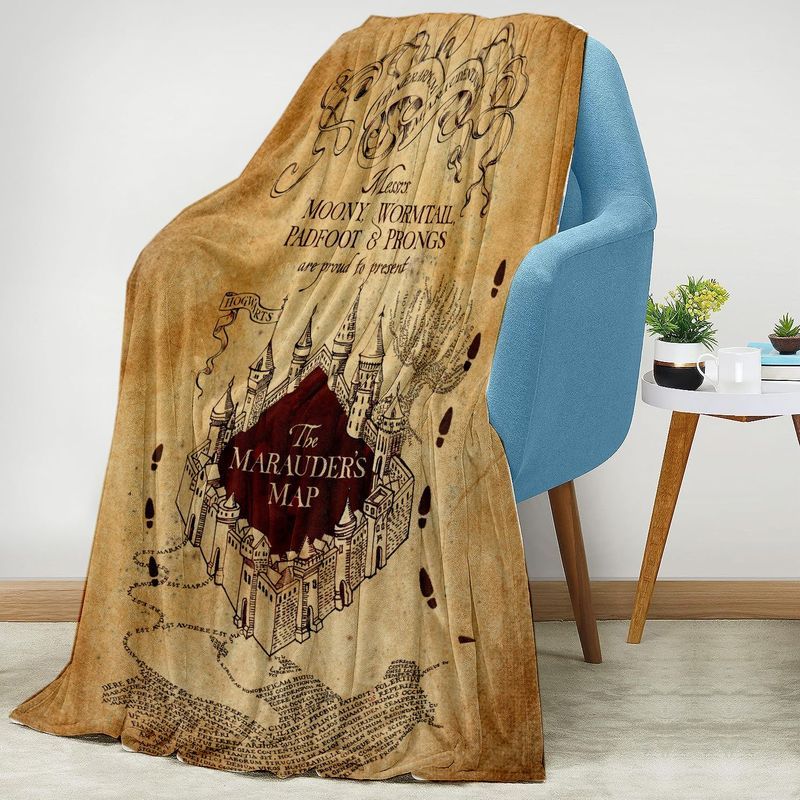 Ánh Sáng Sang Trọng Harry Potter Live Point Map Máy Chăn Flannel Có Thể Giặt Được Tùy Chỉnh Phòng Ng