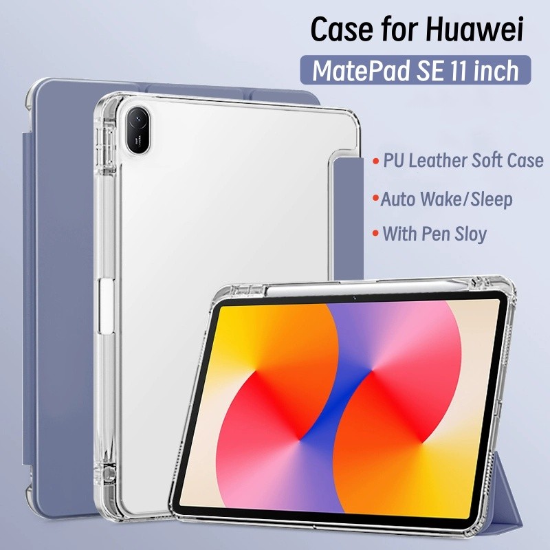 Ốp lưng Huawei MatePad SE 11 inch có khe cắm bút Vỏ bảo vệ từ tính Mate Pad 11 "có mặt sau trong suố