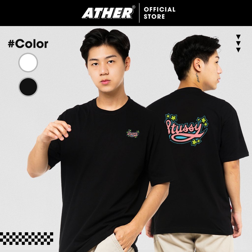 Áo Phông Nam Nữ ATHER, Áo Thun STS Mẫu Mới, Áo Phông Rộng Unisex Cổ Tròn, 100% Cotton