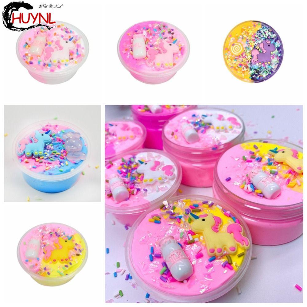 RENDZ Unicorn Puff Slime Clay, Rainbow Slime Cute Unicorn, Unicorn Cotton Clay Light Clay Plastic Cl