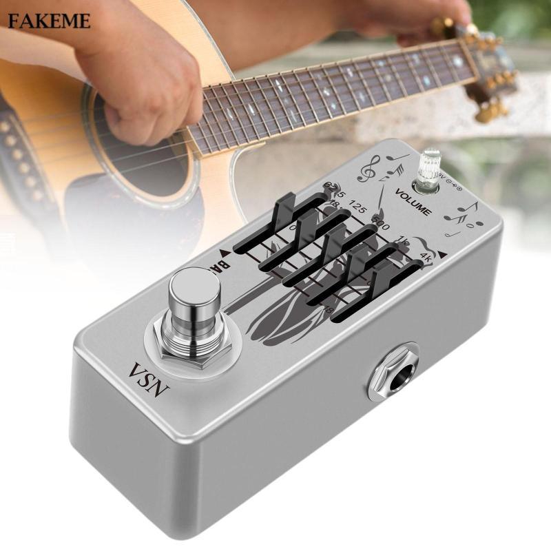 Bass EQ Pedal Bộ cân bằng đồ họa Hiệu ứng 5 băng tần Có thể điều chỉnh Tăng kim loại Xây dựng Bàn đạ