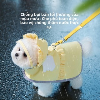 【Thiên thần nhỏ trong mưa】Áo mưa màu kẹo ngọt cho thú cưng - Áo choàng mưa chống nước có thể dắt dây xuân hè