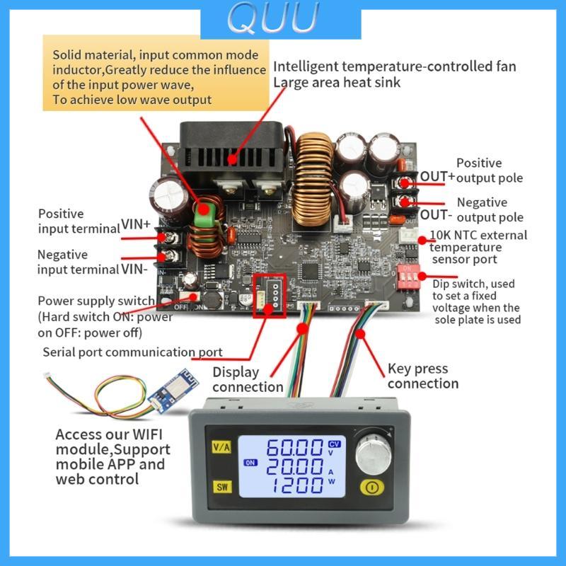 QUU XY6020L DC-DC Bộ nguồn có thể điều chỉnh Bộ chuyển đổi nguồn mô-đun bước xuống