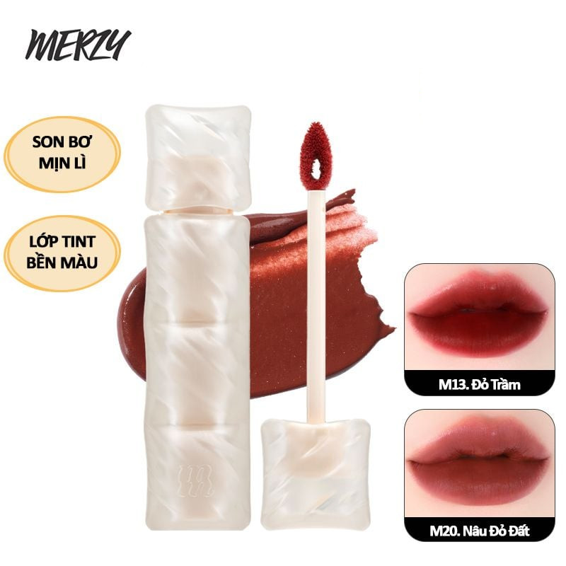 Son Phao Kem Lì Mềm Mịn Như Bơ, Lâu Trôi Merzy Puffer Mellow Tint 3.7g