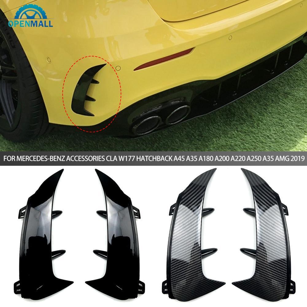 OPENMALL 2 Chiếc Xe Phía Sau Ốp Lưng Xẻ Tà Bên Canard Vây Lỗ Thông Khí Phù Hợp Cho Xe Mercedes-Benz 