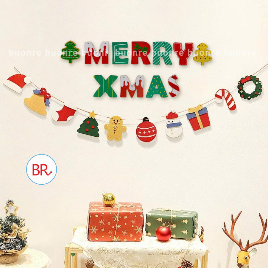 Chữ Gỗ Merry Christmas Treo Tường Trang Trí Noel – Decor Nhà Cửa,Tiệm Cafe,Cây Thông Giáng Sinh Đẹp 