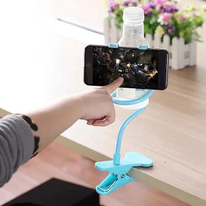 Mobile Phone Live Streaming Stand for Watching TV, Desktop Support, Lazy Artifact, Bedside Dual Clip