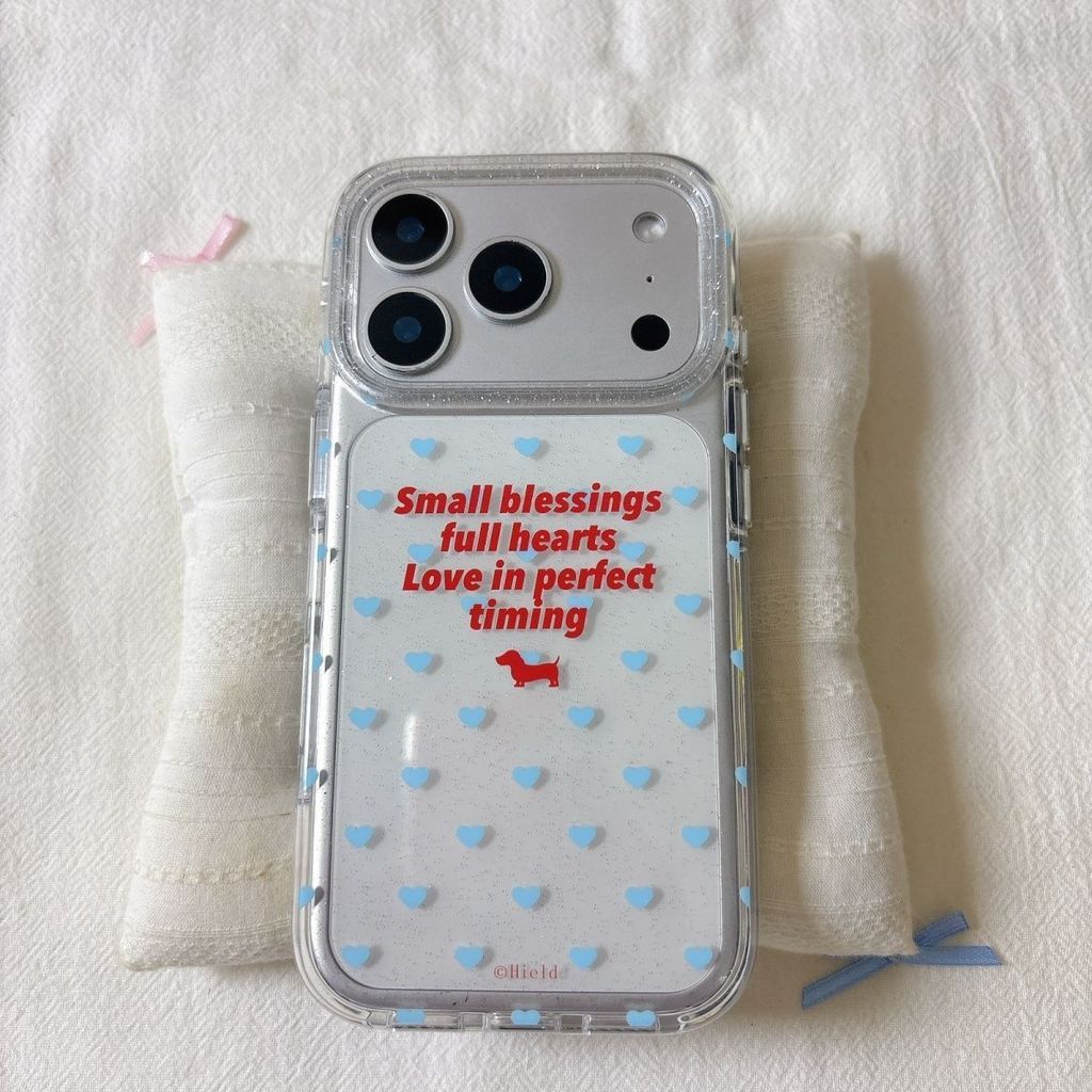 Ins Full Màn Hình Màu Xanh Tình Yêu Tiếng Anh Ốp Lưng Thích Hợp Cho iPhone17 16 15 14 13 11 12Promax