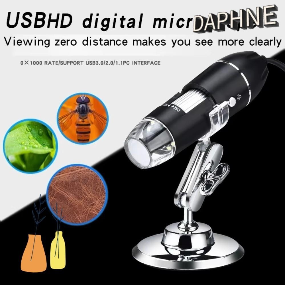Daphs Electronic Microscope Digital Microscope 8 Led 1600x Magnification Hd Type-c Portable Interfac