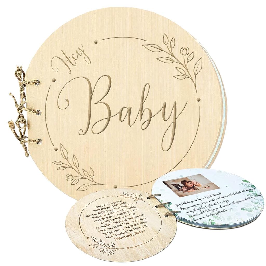 Sách khách tắm cho bé, 80 trang Hey Baby Shower Sign in Guest Book with Watercolor Design, Baby Show