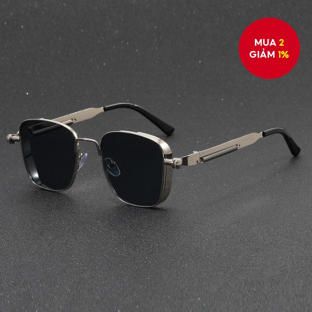 Kính râm toàn khung kim loại cổ điển Unisex Bản lề mùa xuân Kính mắt thời trang UV400