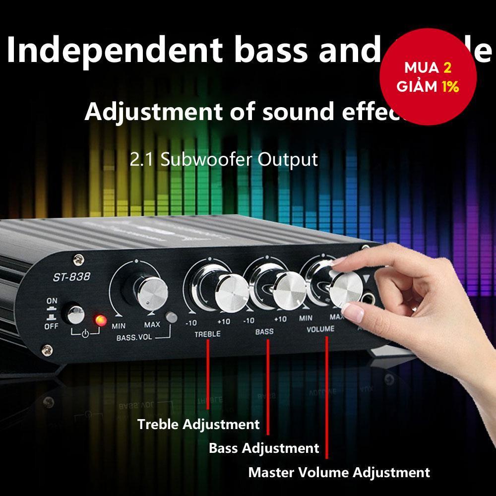 Ampli Mini Ô Tô Super Bass HiFi 2.1 Kênh