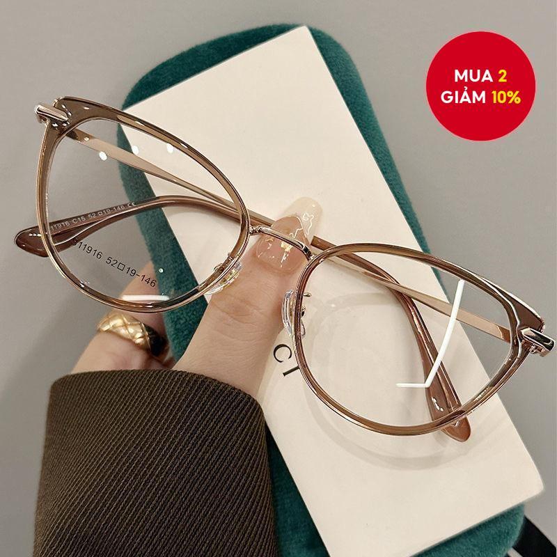  Kính chặn ánh sáng xanh Kính mắt chống bức xạ Ống kính có thể thay thế Khung kim loại nửa cho nam nữ 