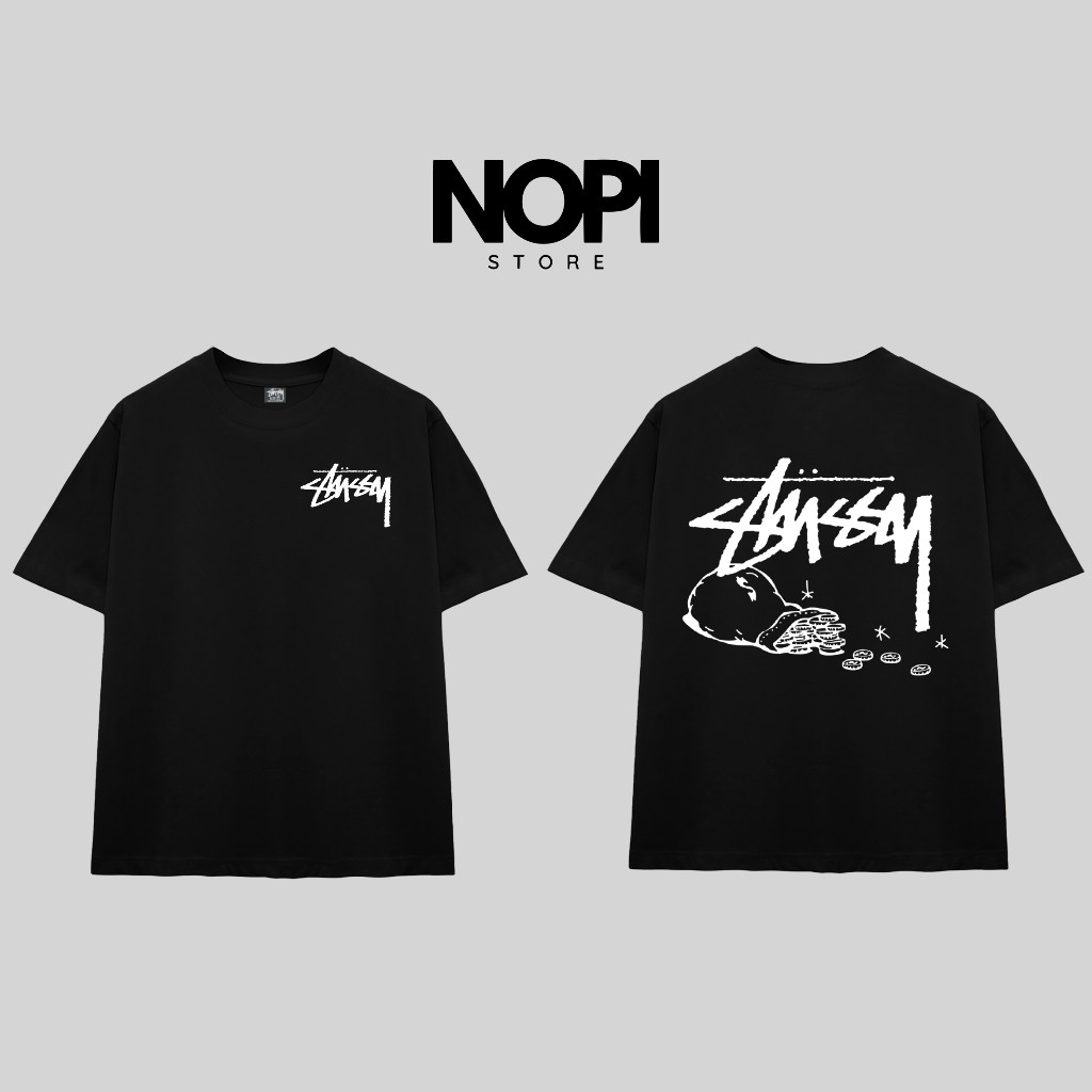 (COD) ÁO THUN STUSSY MONEY BAG FORM RỘNG NAM NỮ UNISEX VẢI COTTON CAO CẤP 280GSM DÀY DẶN - NOPI STOR