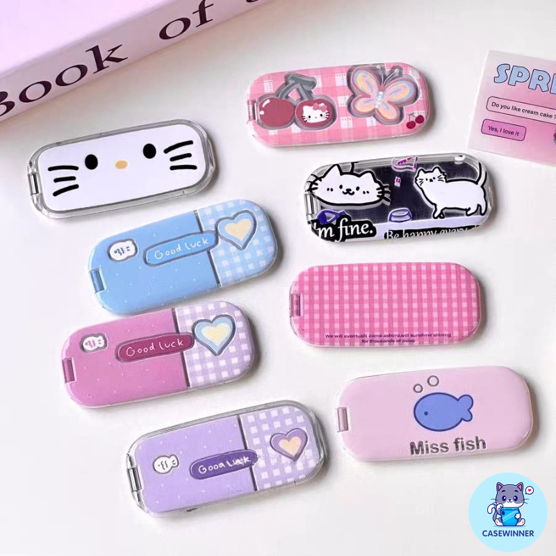 Đế Gương Thời Trang Đa Năng Đế Điện Thoại Hoạt Hình Trái Tim Tình Yêu Ngọt Ngào Cherry Hello Kitty Sáng Tạo Nụ Cười Vui Tươi Trái Cây Quả Lê Đen Mèo Nơ Sang Trọng Gương Giá Đỡ