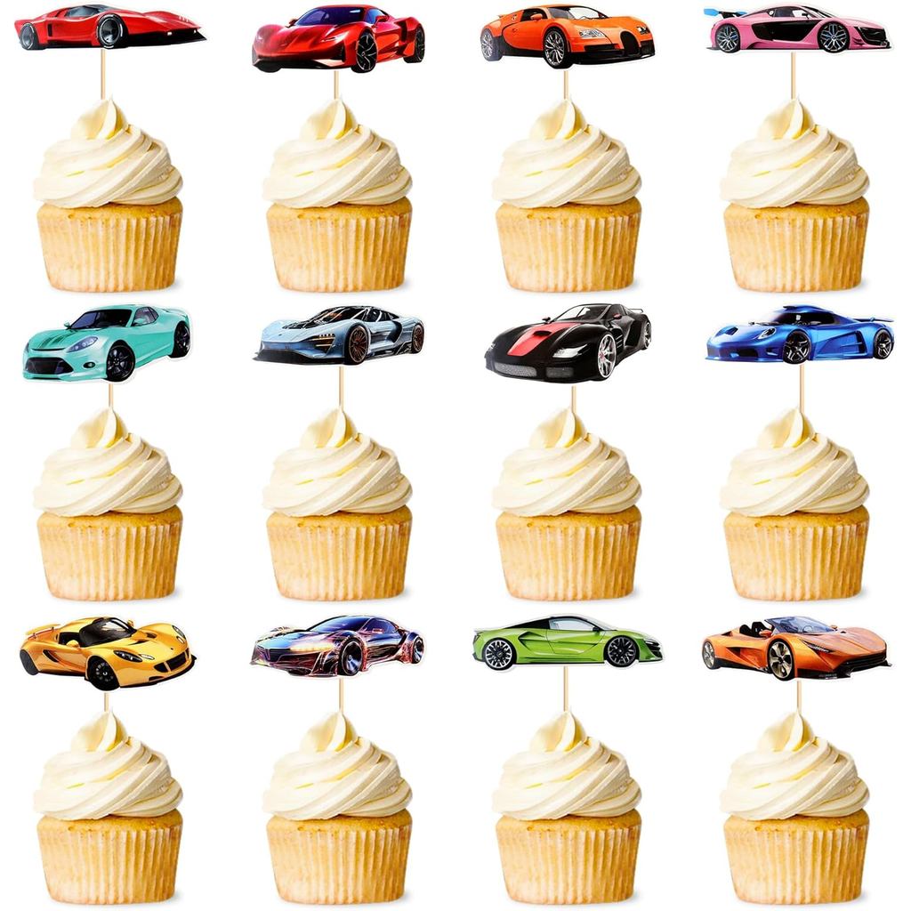 Đua Xe Cupcake Toppers, 24 Chiếc Đua Xe Ô Tô Chủ Đề Cupcake Trang Trí, Chiến Đấu Đua Xe Cupcake Chọn