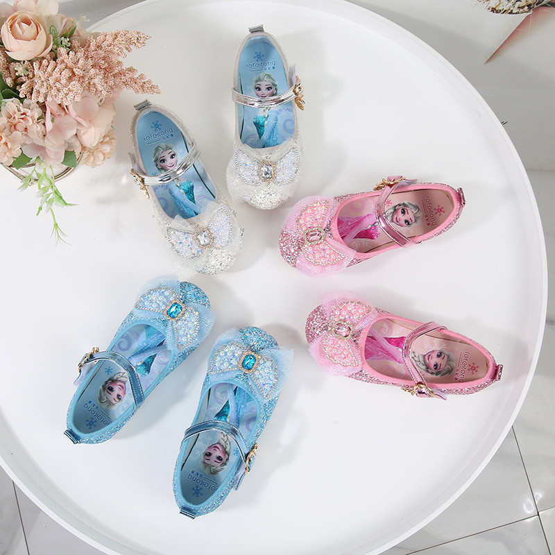 2025 Giày đế phẳng phong cách mới Giày da bé gái Aisha Girl Baby Aisha Giày pha lê trẻ em Hàng có sẵ