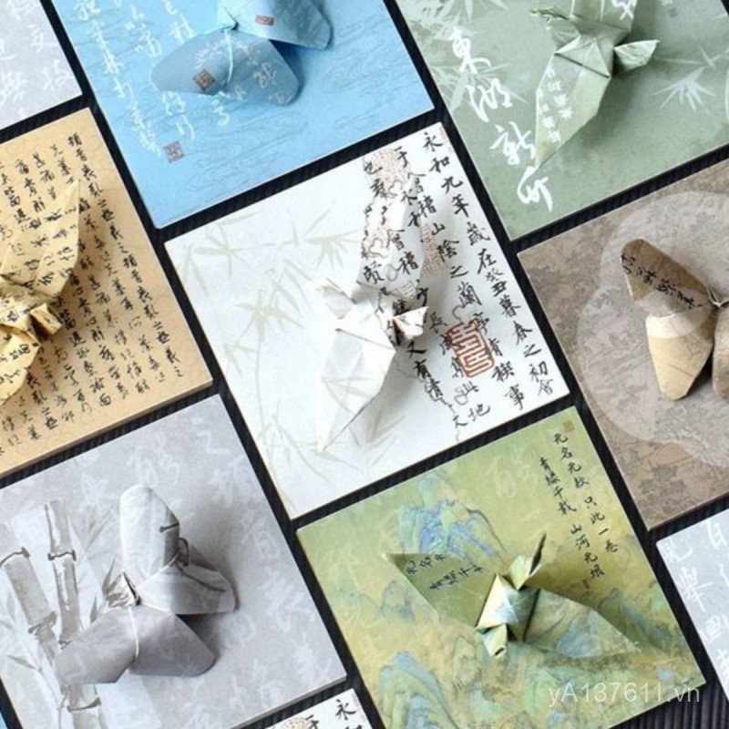 Quốc Gia Hợp Thời Trang In Hình Origami Phong Cách Trung Hoa Retro Gấp Giấy Màu Vuông Ngàn Giấy Cần 