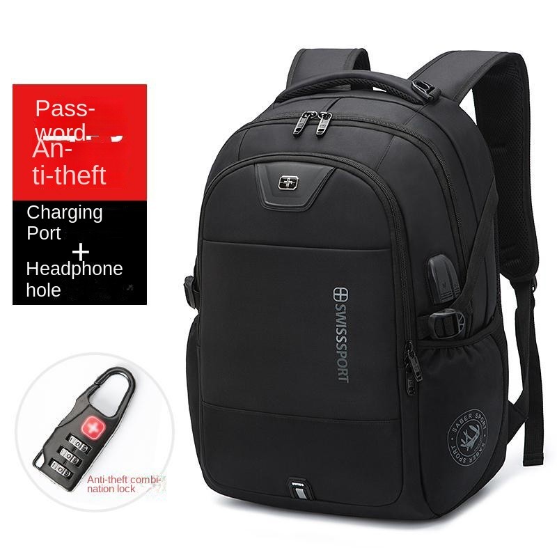 New Men's Waterproof Splash-Proof Military Knife Backpack Swiss Outdoor Middle School Student Bag Wo