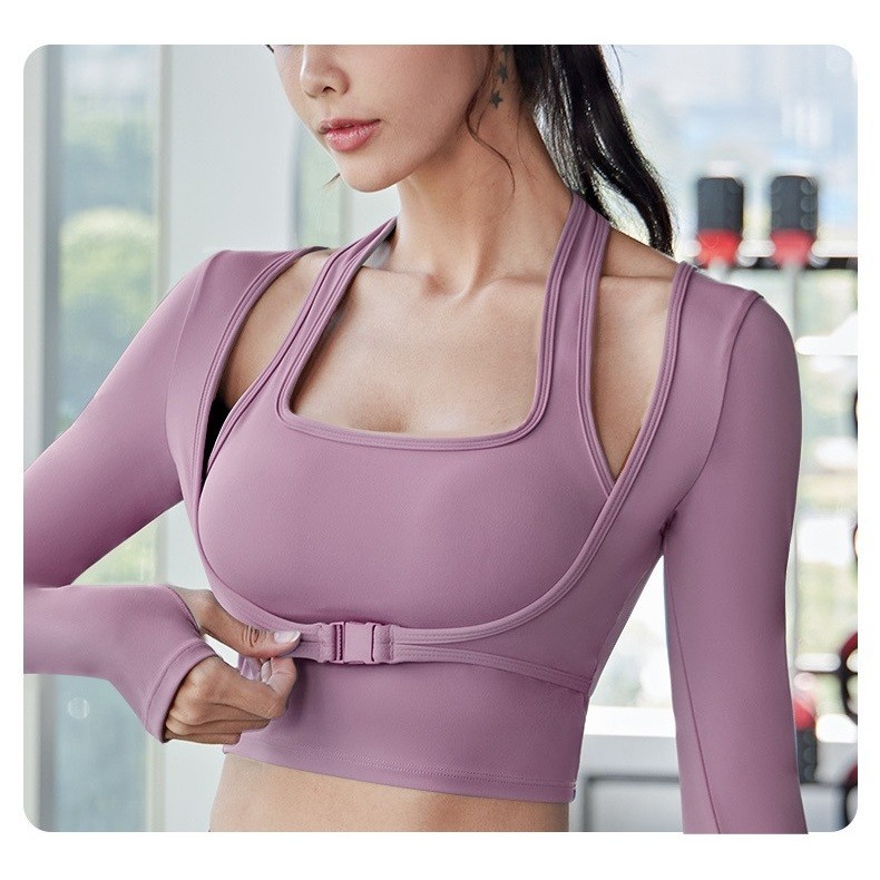 [K211] Áo Tập Gym Nữ TRIONEX, Áo Tập Yoga Pickleball Nữ Dài Tay Thiết Kế Giả Yếm Có Mút Ngực Co Dãn 4 Chiều | BigBuy360 - bigbuy360.vn
