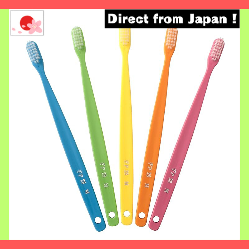 Fukuda Brush Industry Dental Clinic Toothbrush Set - 20 Pieces (5 Colors, 4 of Each) - Made in Japan