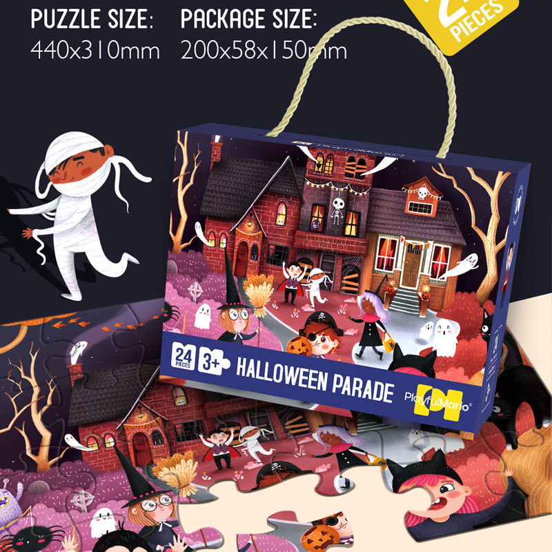 50 100 200 300 Chiếc Hoạt Hình Halloween Giáng Sinh Bìa Giấy 3d Ghép Hình Bảng Trò Chơi Giáo Dục Sớm