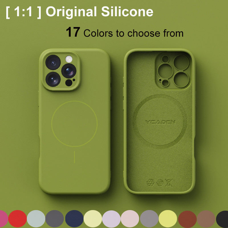 [1: 1] Ốp điện thoại silicon lỏng mềm cho iPhone 16 Pro Max / 16E / 16 Pro / 16 Plus Vỏ sạc từ tính 