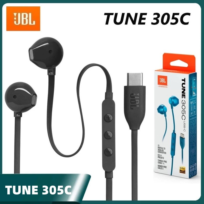 JBL Tune 305C In-Ear Type C Tai nghe Hi-Res có dây 3 nút EQ Preset Remote có Mic