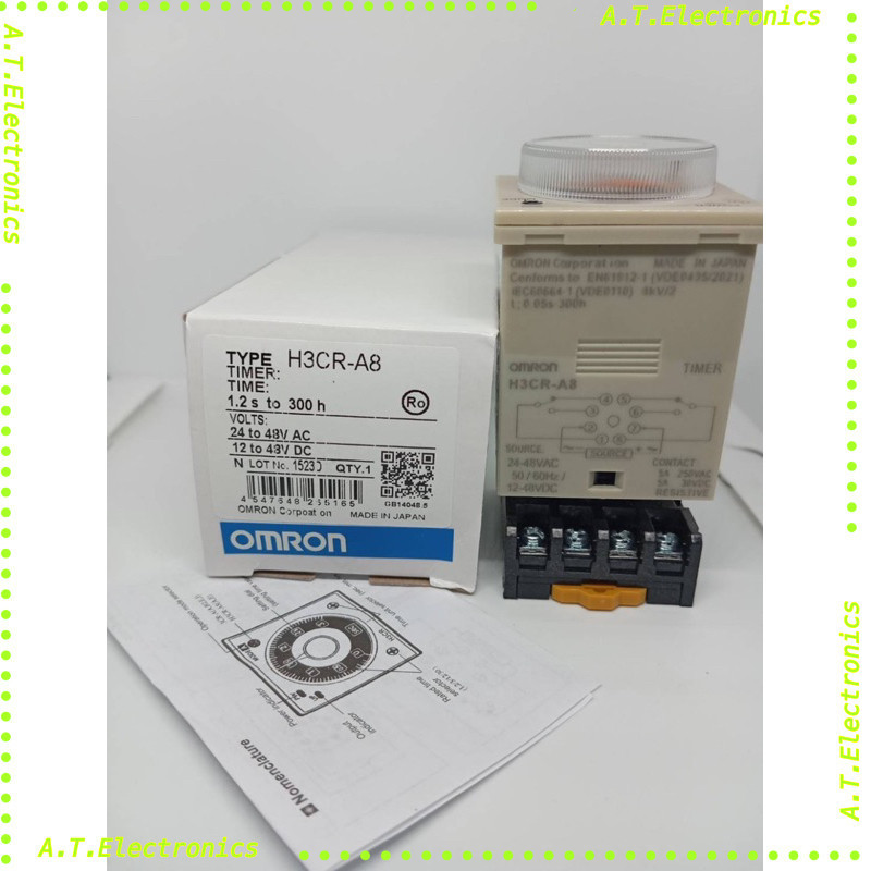  H3CR-A8 12-48v 24v 48v 12v 110v 220v H3CR-A8 Rơle thời gian Mini H3CR-A8 1.2-300h 24-48VAC 12-48VDC