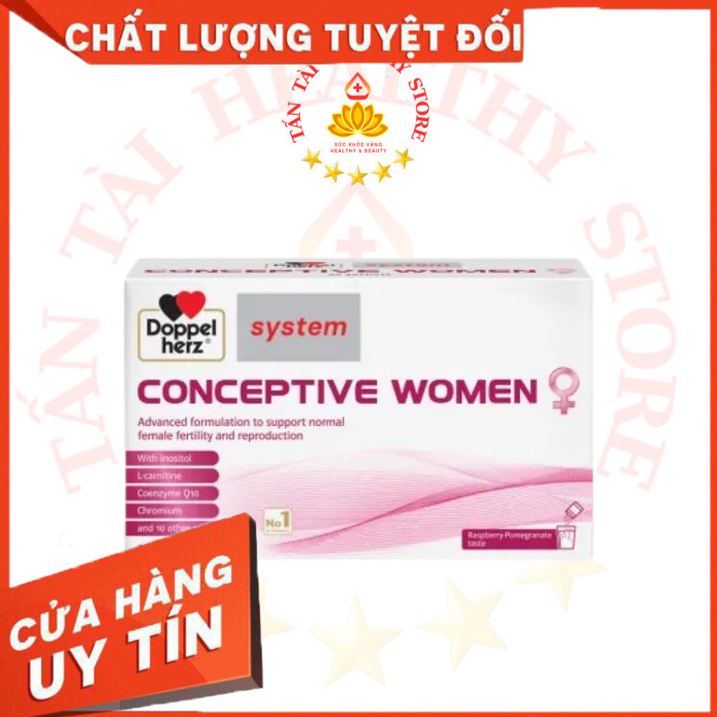 ✅[CHÍNH HÃNG] Bột Uống Bổ Trứng Conceptive Women DOPPEL Hỗ Trợ Tăng Chất Lượng Trứng (Hộp 30 Gói)