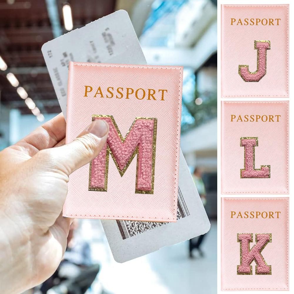 Passport cover ticket holder document organizer travel portable passport protection cover Pink embro