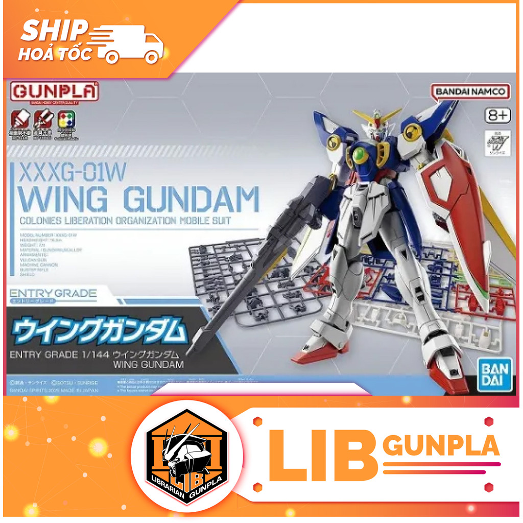 Đồ chơi mô hình lắp ráp  Bandai Gundam EG 1/144 Wing Gundam