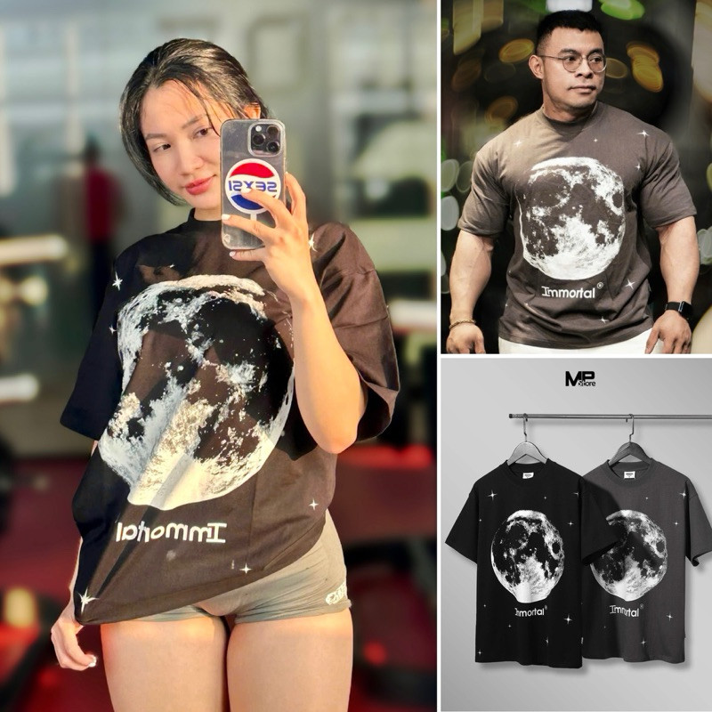 [Immortal 2025] Áo Thun Thể Thao Nam Immortal Form Rộng Oversize Hình In Mặt Trăng Vải 100 Cotton