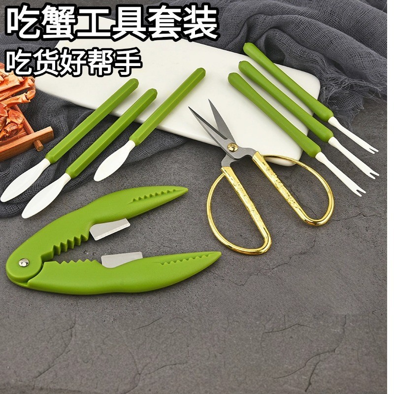 Ăn Cua Dụng Cụ Chín Mảnh Bộ Ăn Cua Lông Cua Bộ Dụng Cụ Cua Nĩa Cua Thìa Cua Vuốt Cua Kẹp Phá Hủy Cua