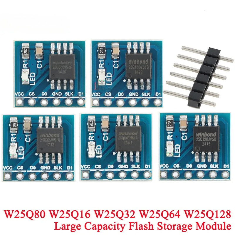5 Cái / 1 Cái W25Q80 W25Q16 W25Q32 32Mbit W25Q64 64Mbit W25Q128 128Mbit 8MByte FLASH Mô-đun lưu trữ 