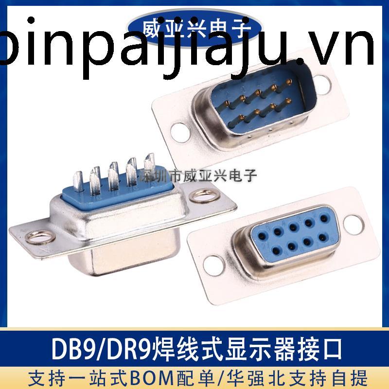 D DB9 / DR9 / DP9 Dây hàn keo xanh Đầu nam mạ niken Đầu nữ DB9 Pinhole RS232 COM Cổng chung Loại dây