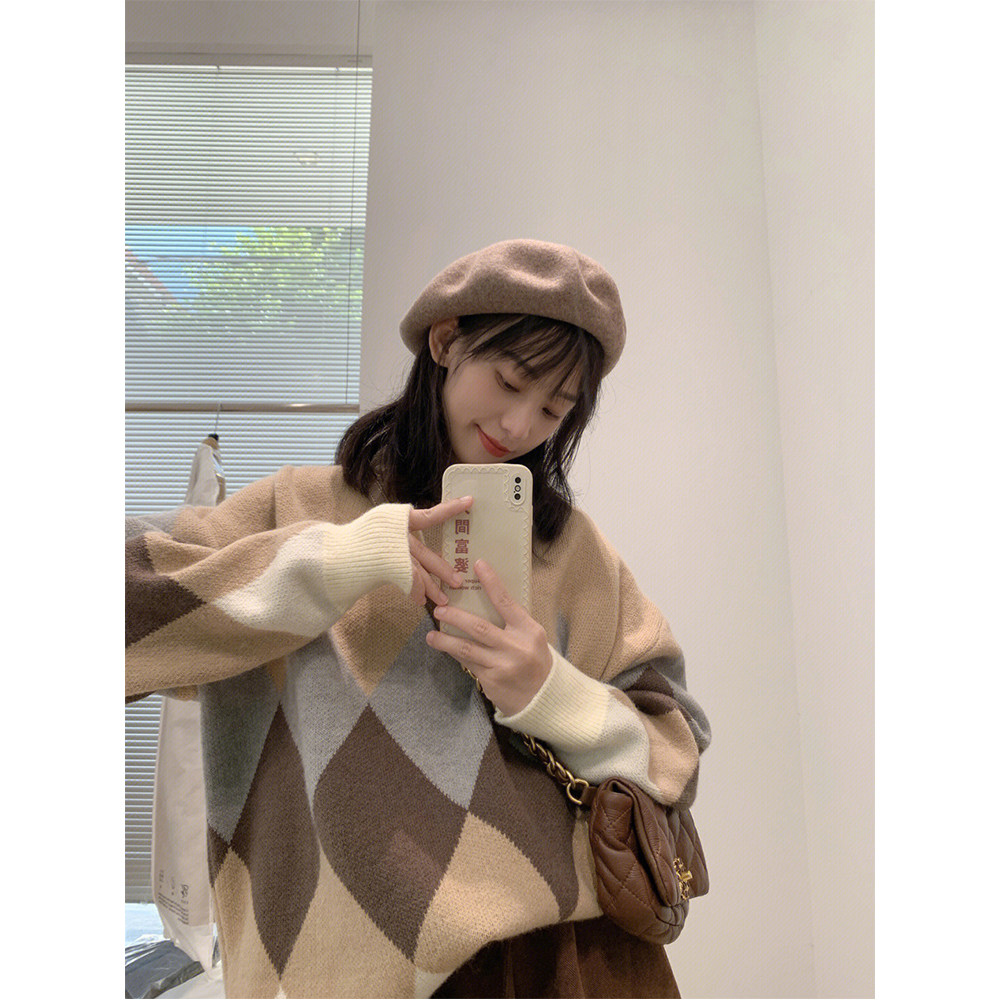 Phụ nữ Thu Đông ins Satomi Ishihara Len Beret