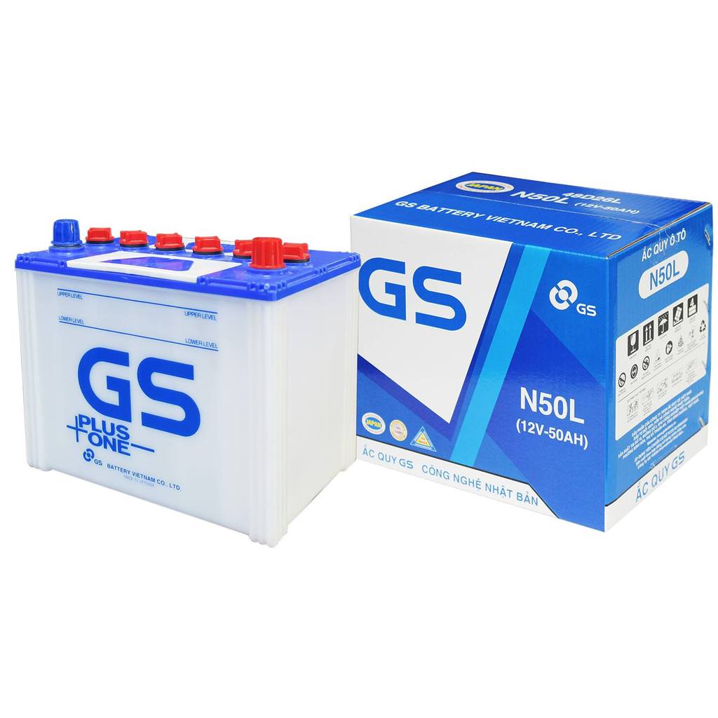 Bình ắc quy nước 12V 50Ah GS N50L - Bảo hành toàn quốc