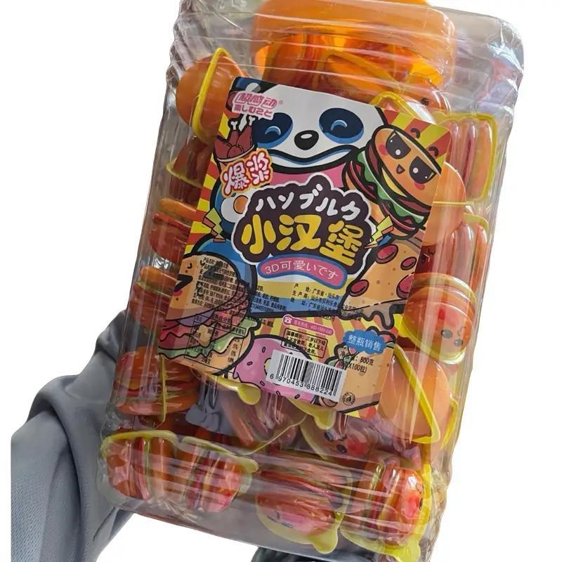 SỈ HŨ KẸO BÔNG HAMBURGER NHÂN DÂU ( loại to hũ 100 cái ) - KẸO BÁNH BAO HAMBURGER hàng 5k