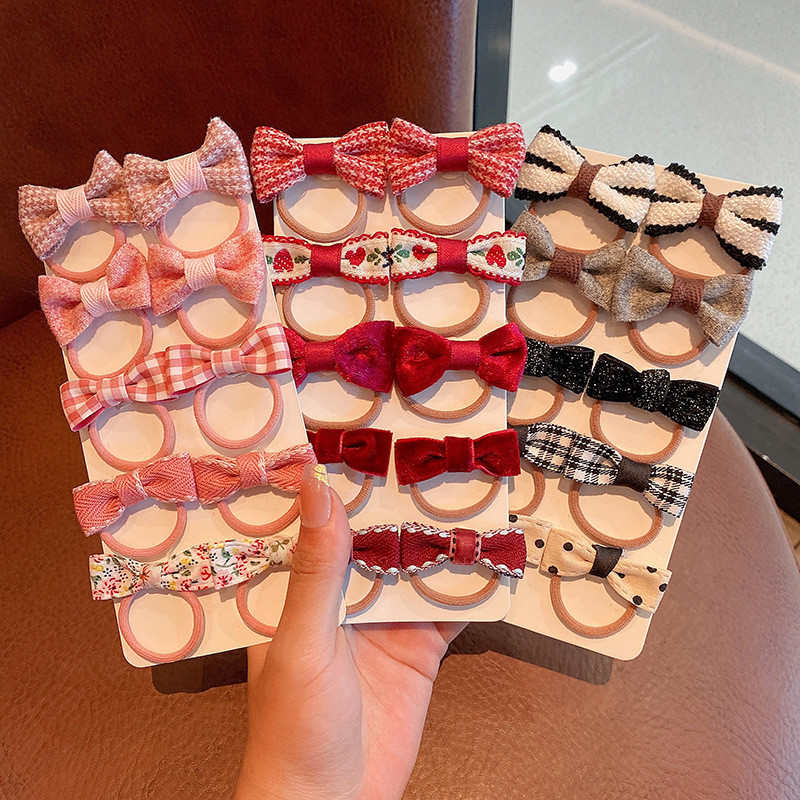 Sản phẩm mới Hàng có sẵn Dây buộc tóc trẻ em Nơ Bộ dây buộc tóc dễ thương cho bé Dây buộc tóc bé gái